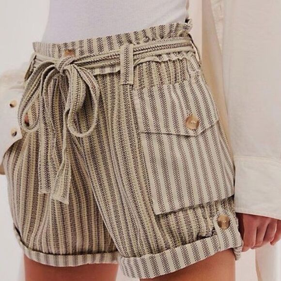Free People Pants - Free People One Harriet Striped Shorts